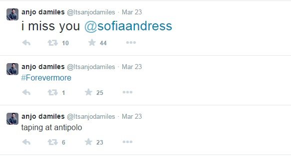 anjo damiles misses sofia andres via twitter