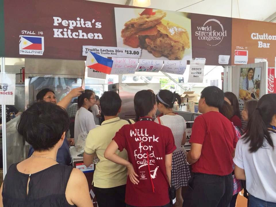 filipino stall lechon in world streetfood congress singapore 2015
