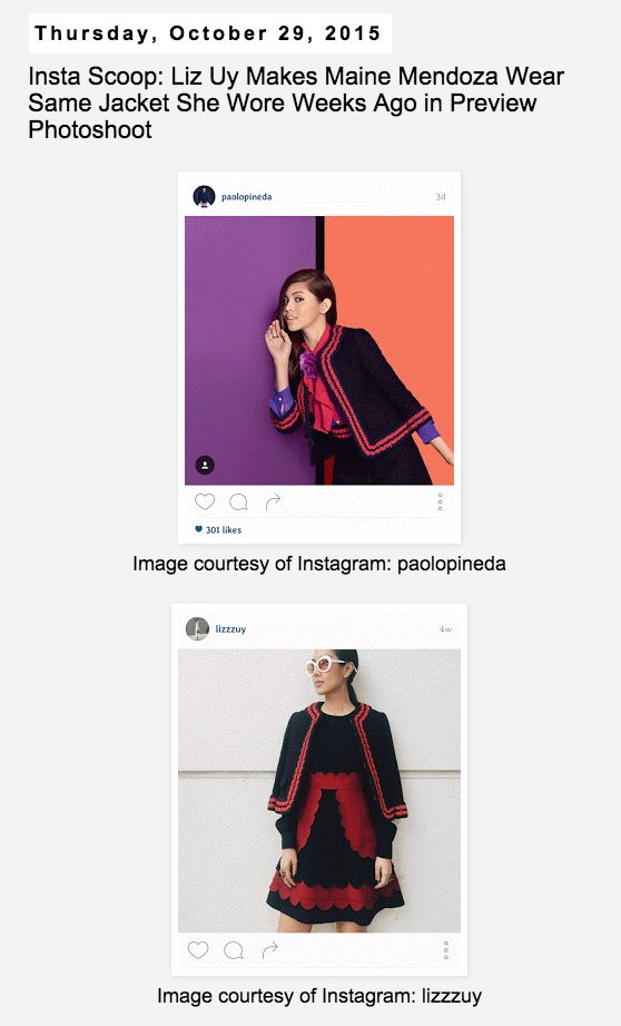 fashinpulis maine mendoza wears same outfit as liz uy yaya dub