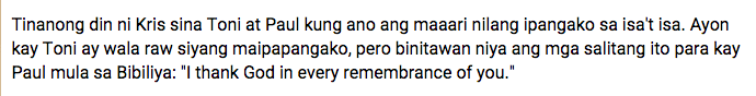 Maine Mendoza Alden Richards Philippians 1:3 I thank God upon every remembrance of you Toni Gonzaga Paul Soriano 2007 relationship ALDUB