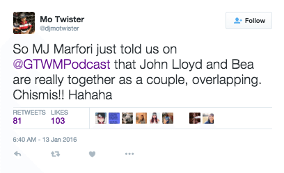 Bea Alonzo John Lloyd Cruz Officially Together Couple MJ Marfori TV5 Reporter Angelica Panganiban Zanjoe Marudo
