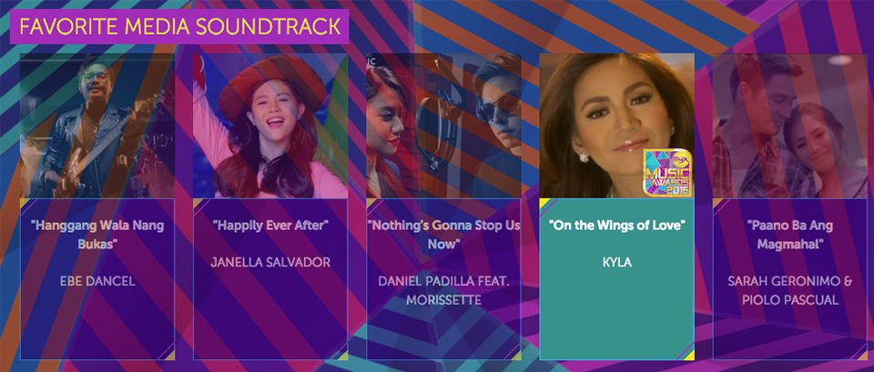 2016 Myx Music Awards Winners Favorite Media Soundtrack Kyla On The Wings of Love