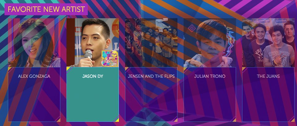 2016 Myx Music Awards Winners Favorite New Artist Jason Dy