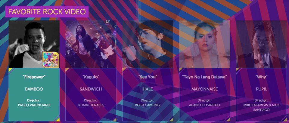 2016 Myx Music Awards Winners Favorite Rock Video Bamboo Firepower