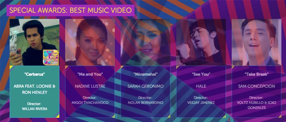 2016 Myx Music Awards Winners Special Awards Best Music Video Abra Cerberus featuring Looney Ron Henley