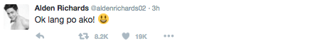 Alden Richards Alabang Road Car Accident Twitter He's Okay Father Richard Faulkerson plate number